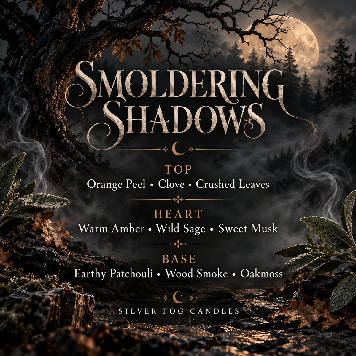 16 oz Mason Jar Candle ~ Smoldering Shadows
