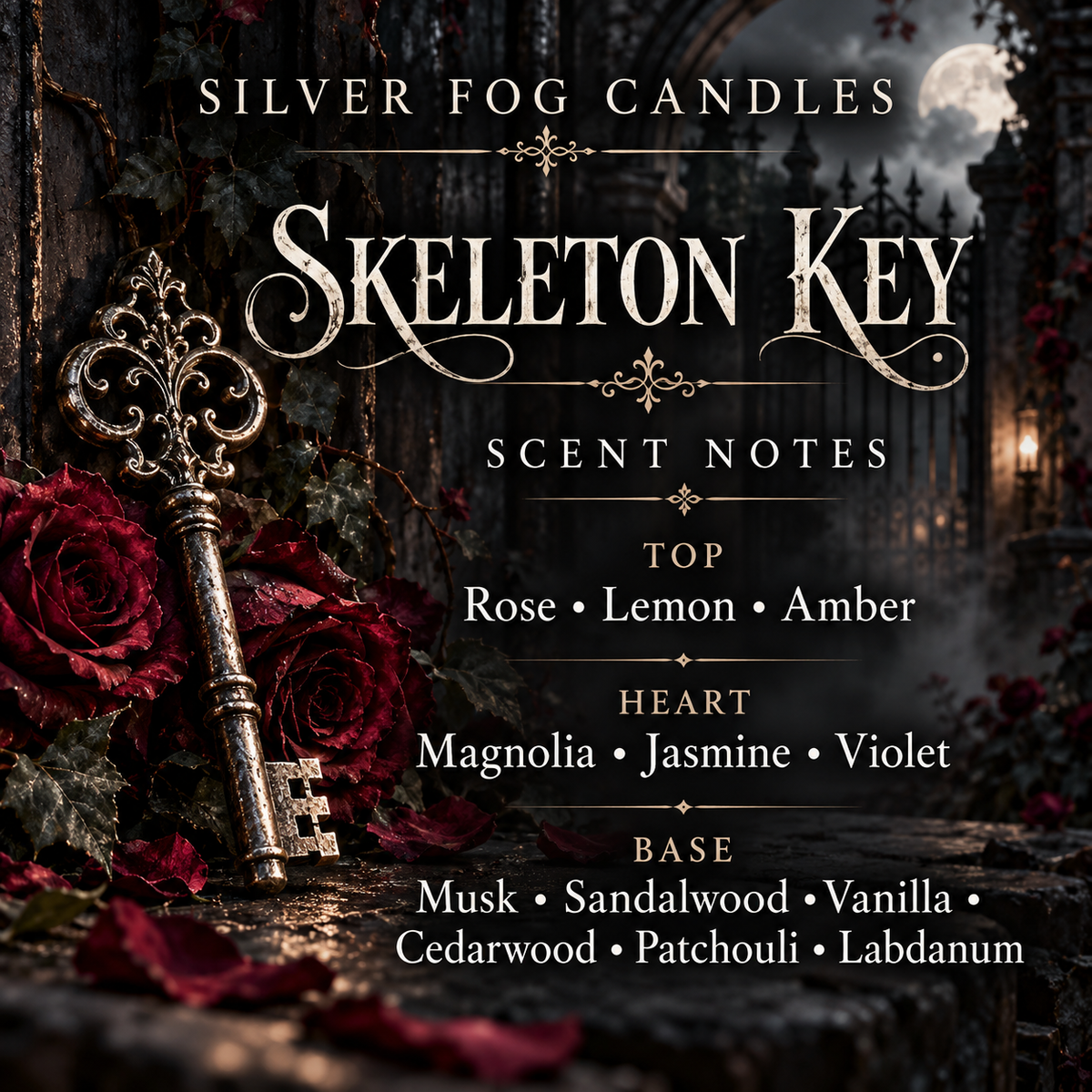 16 oz Mason Jar Candle ~ Skeleton Key