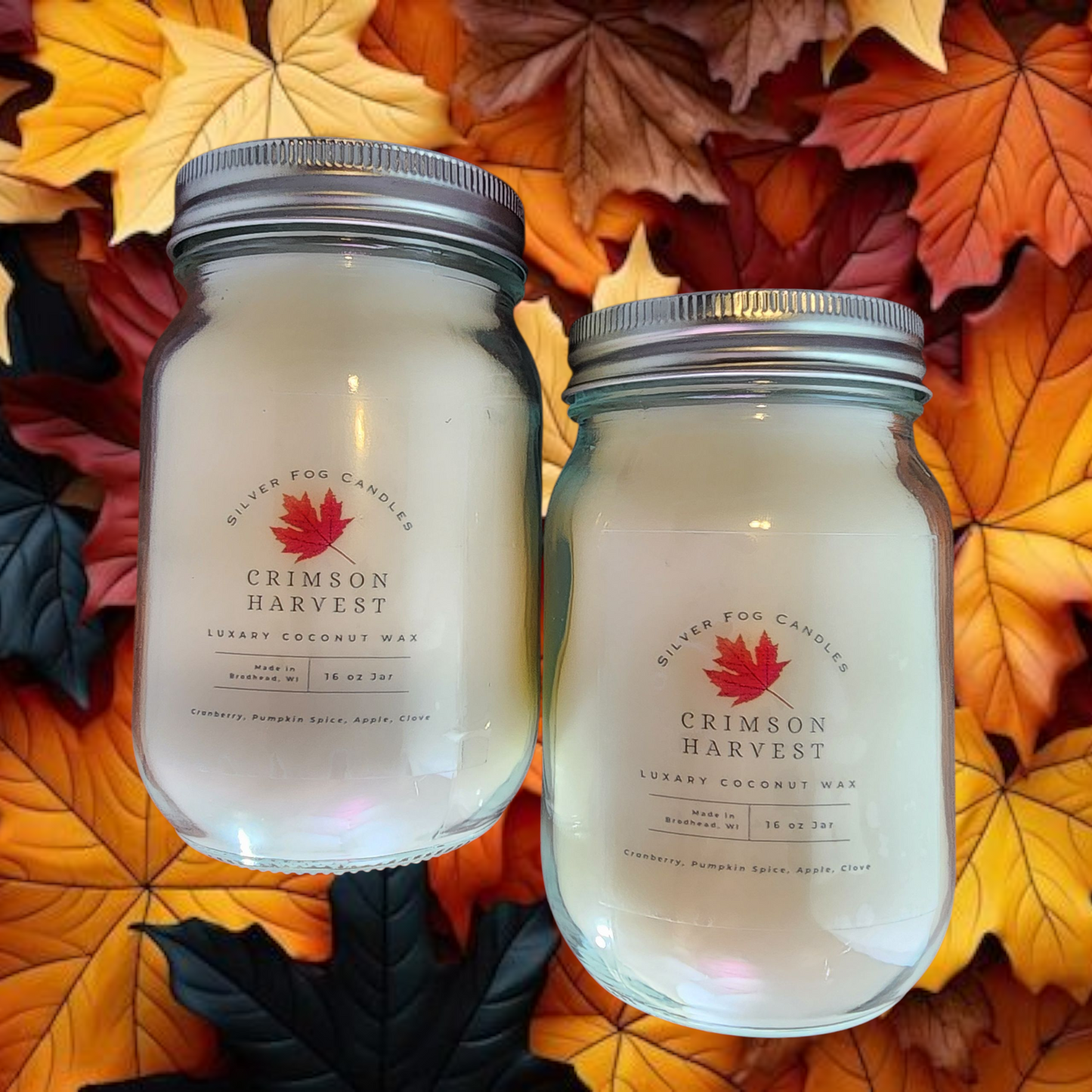 16 oz Mason Jar Candle ~ Crimson Harvest