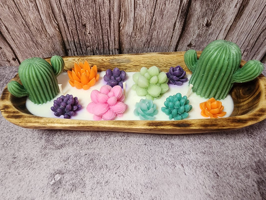 Succulent Flower Doughbowl Candle