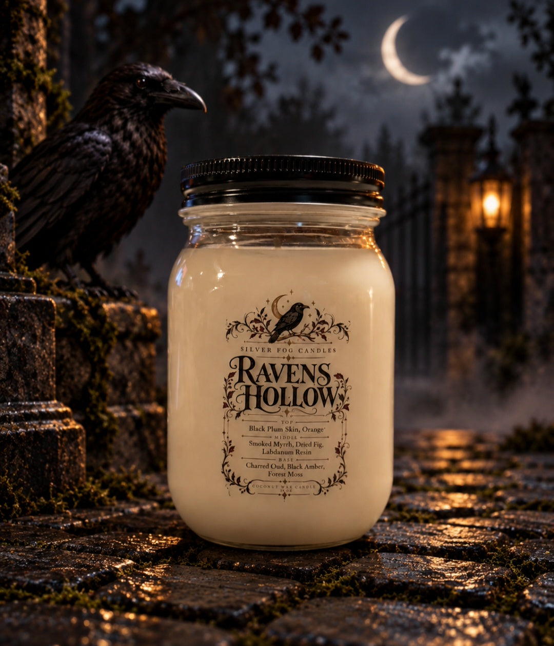 16 oz Mason Jar ~ Ravens Hollow