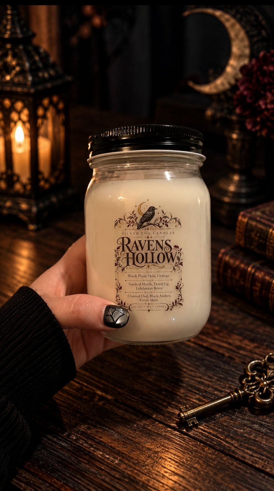 16 oz Mason Jar ~ Ravens Hollow