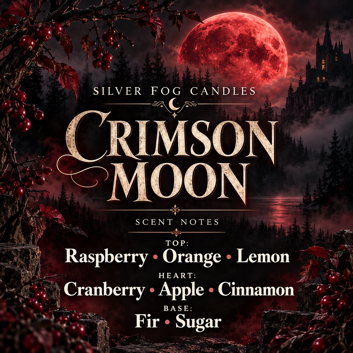 16 oz Mason Jar Candle ~ Crimson Moon