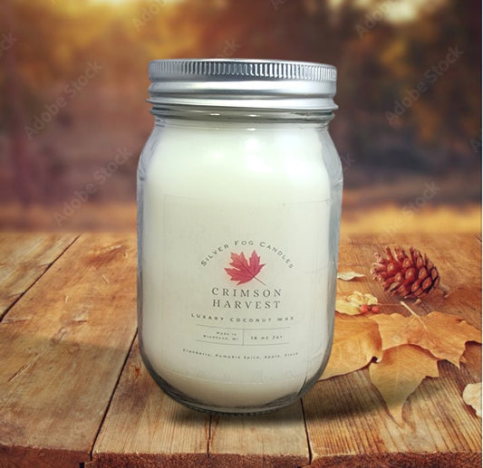 16 oz Mason Jar Candle ~ Crimson Harvest