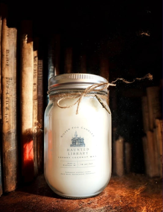 Mason Jar Candle ~ Haunted Library