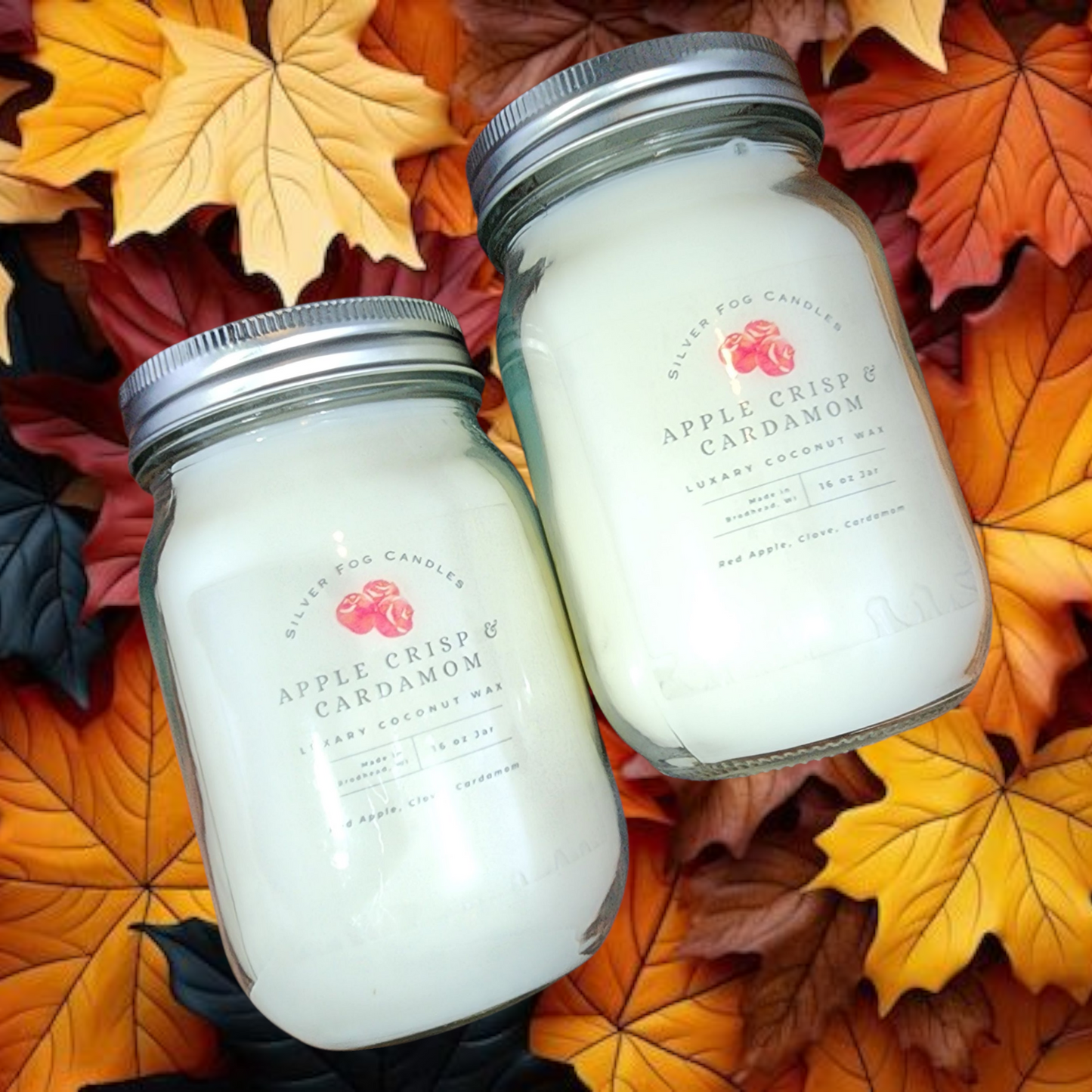 16 oz Mason Jar Candle ~ Apple Crisp & Cardamom